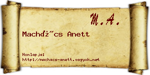 Machács Anett névjegykártya