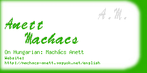 anett machacs business card