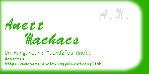 anett machacs business card